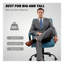 Fauteuil de direction ergonomique bleu avec accoudoirs rembourrés - Capacité de 485 lb, chaise pivotante à hauteur réglable pour le confort d'un bureau à domicile