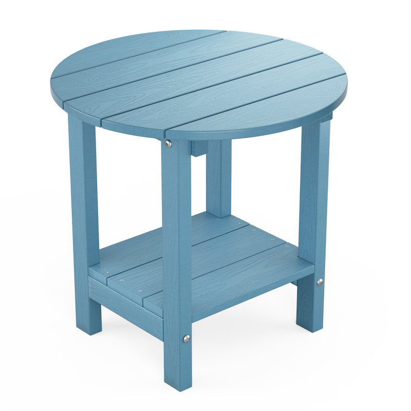 Sweetgrove Oversize 17.5'' Plastic/Resin Outdoor Side Table, Blue