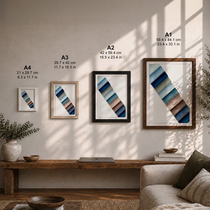 Material Palette Study Minimalist - Framed Print, A2 - 59.4 x 42.0 cm, Black
