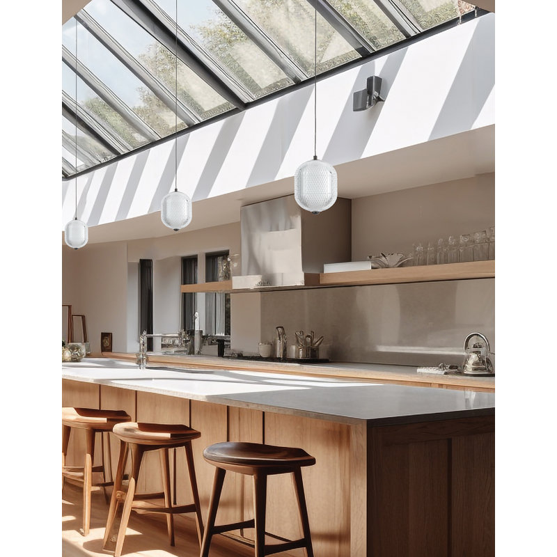 Luminaire suspendu en acrylique transparent 7,5 W Peri, Noir mat