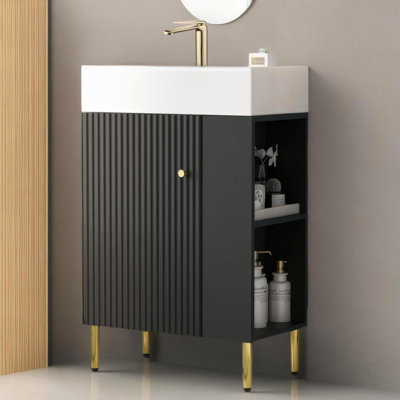 21.6"bathroom Vanity Combo Cabinet With Ceramic Top
