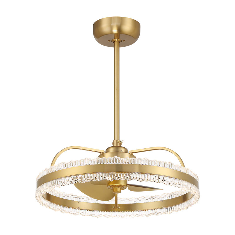 Reonna 23.5" LED Fandelier in Brass with Remote Control, Brass