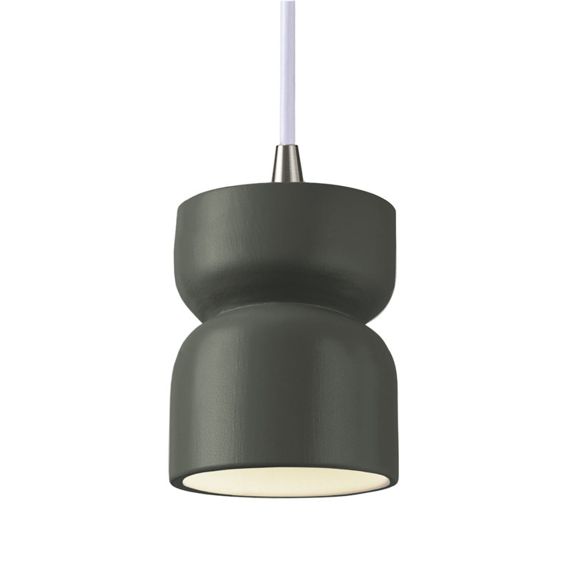 Luminaire suspendu simple Nysta, Ardoise rouge Tierra, Nickel brossé