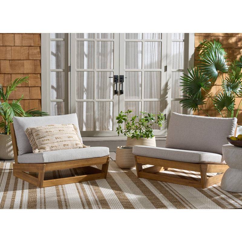 Ensemble de 2 chaises longues Duncan, Gris clair