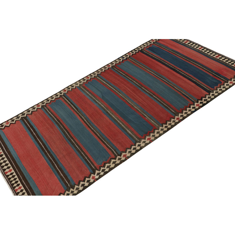 Wool Area Rug in Red/Blue