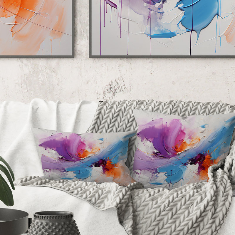 Abstract Paint Strokes - Romantic Landscape Printed Throw Pillow