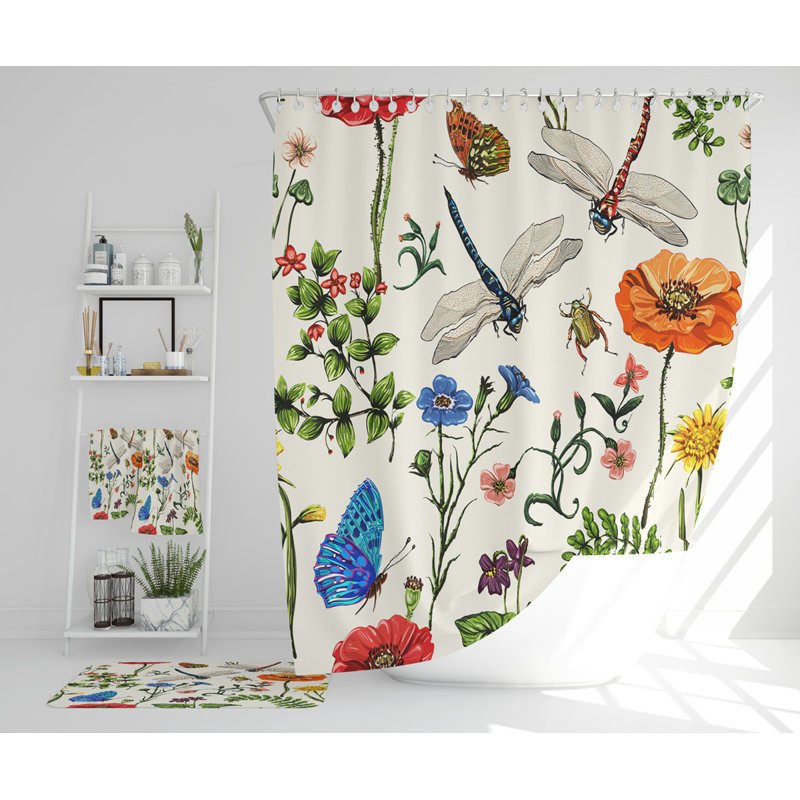 Neelie Polyester Shower Curtain Set