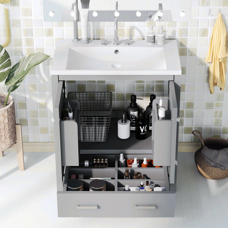 Rangement pour salle de bain Swantje, Gris
