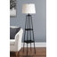 Lampe sur pied de style étagère moderne en métal avec tablettes et abat-jour en lin 58 po-72585711