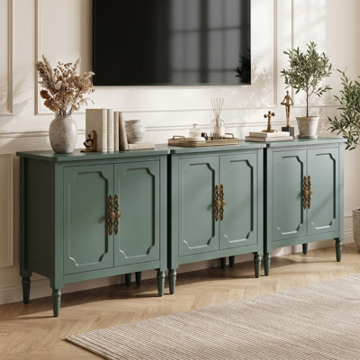 94.5" Accent Cabinet with Adjustable Shelf, Vintage Storage Sideboard for Living Room