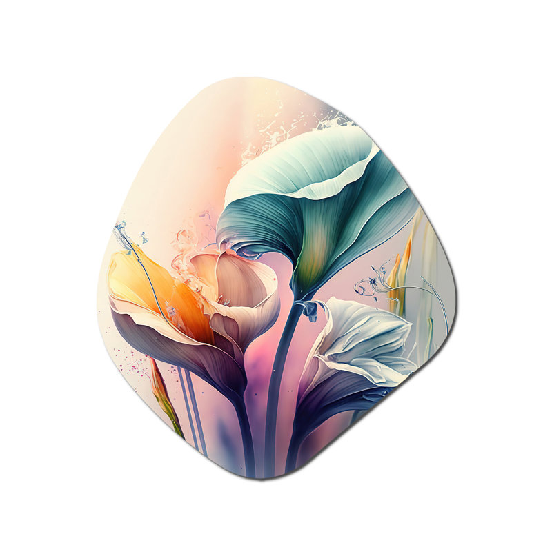 Musquee - art mural asymétrique en forme de nébuleuse Calla, H 28 po x l 25 po