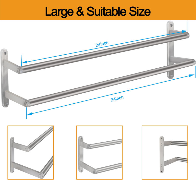 15 cm L Stainless Steel Towel Rack, Brushed Nickel