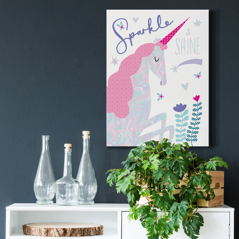 «Sparkle Unicorn» par Charlotte Pepper, impression sur toile tendue, H 12 po x l 8 po x P 1 po