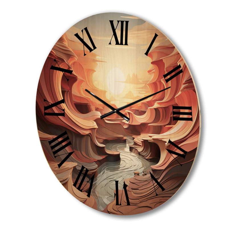Horloge murale en bois massif Rousselle, Grand