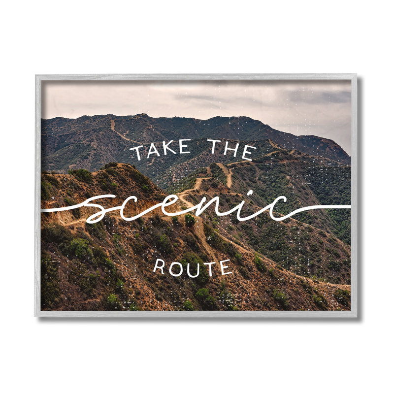 «Take Scenic Route», paysage de montagne, Estampe numérique Farmhouse, H 16 po x l 20 po
