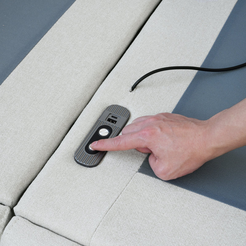 Canapé modulaire inclinable électrique en lin 4 pièces avec gravité zéro, Beige