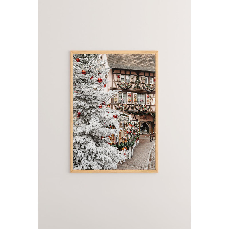 «Festive Christmas», peinture encadrée décorative de 13,0 po x 19,0 po | Cadre 100% bois massif (épaisseur: 0,8 pouce), œuvre d'art 100% MDF | Impression numérique pour des couleurs vives, décoration murale parfaite pour la maison et le bureau