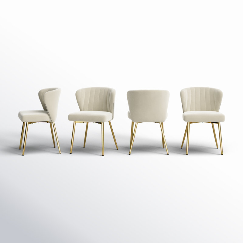 Axia Modern Tufted Velvet Wing Back Side Chair - Thumbnail 2
