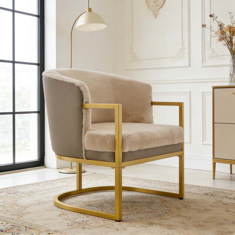 Chaise de lecture rembourrée Modern, Brun