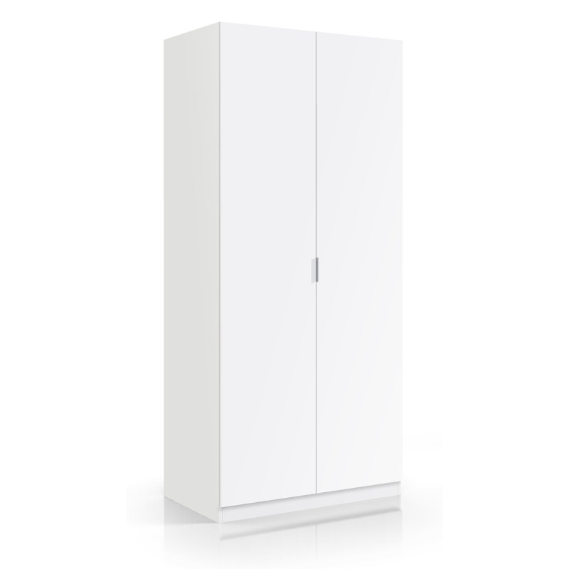 Casimiro 2 Door Manufactured Wood Wardrobe, White