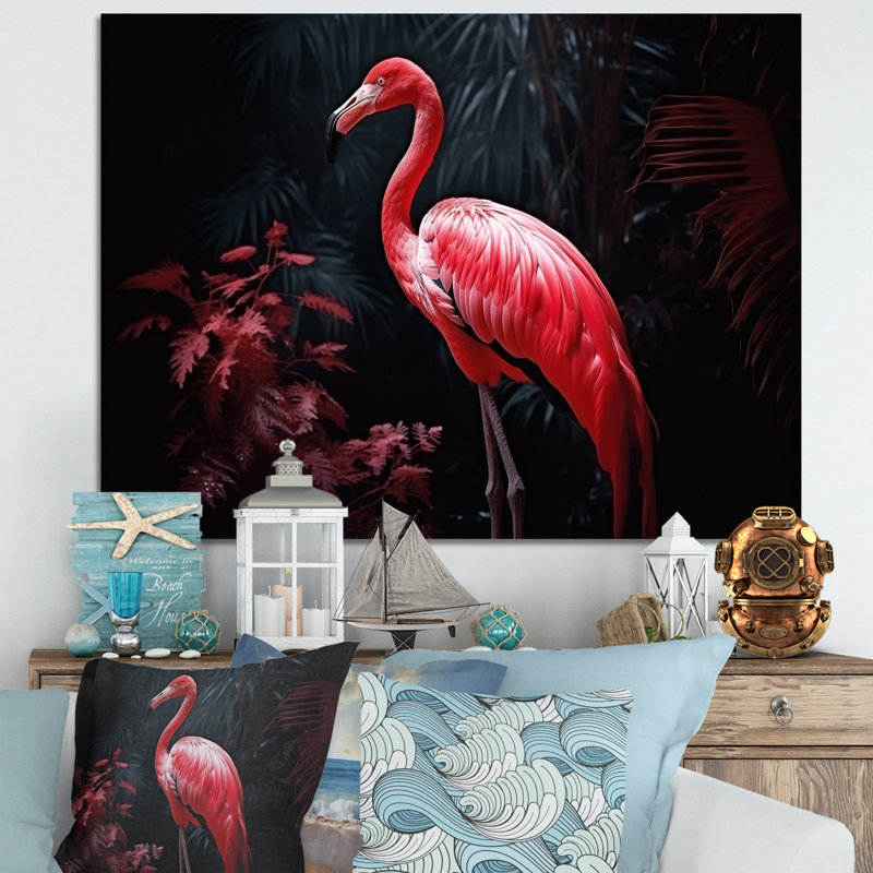 Blushing Red Flamingos II - Flamingo Canvas Prints, H 24 po x l 32 po x P 1,5 po, Toile tendue