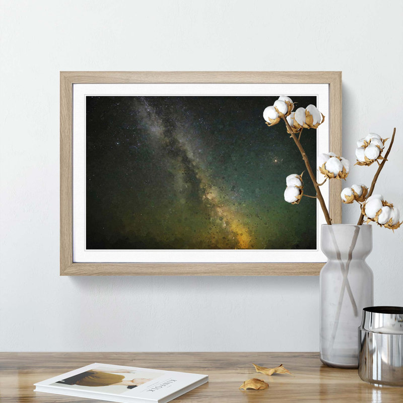Stars over Mexico - Picture Frame Graphic Art Print, 48cm H x 65cm W x 2cm D, Oak Framed