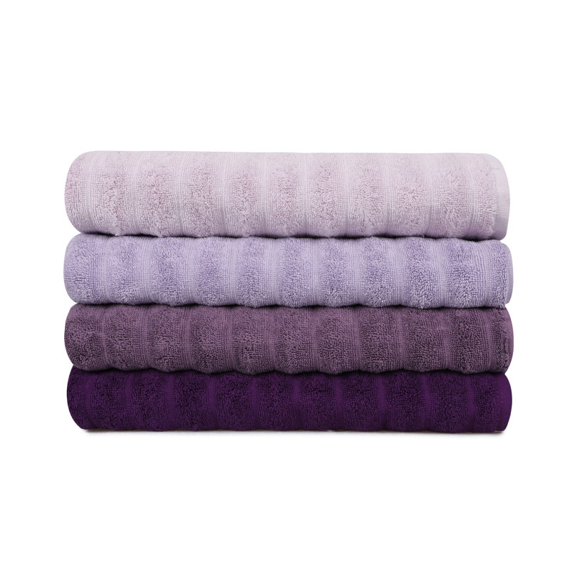 Ensemble de 4 serviettes de bain en coton turc, Mauve