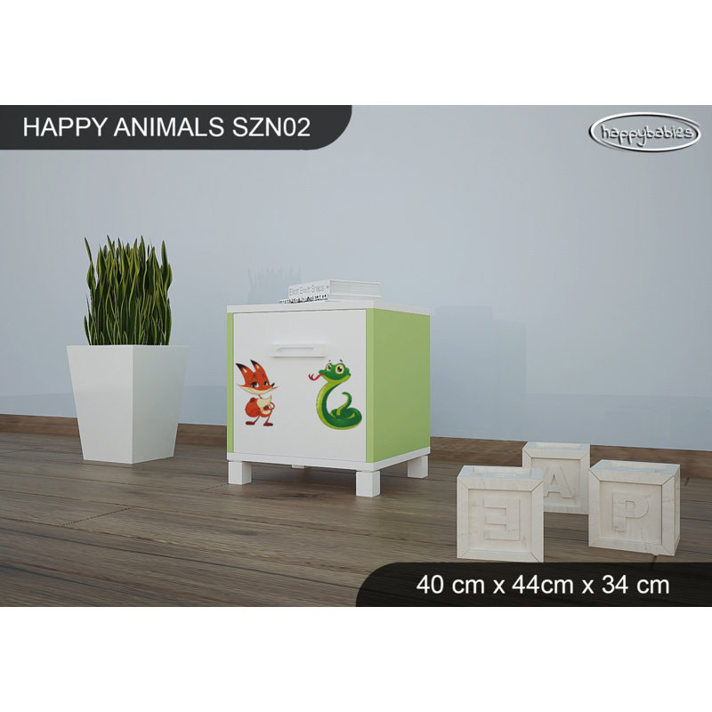 Nightstand, White/Green