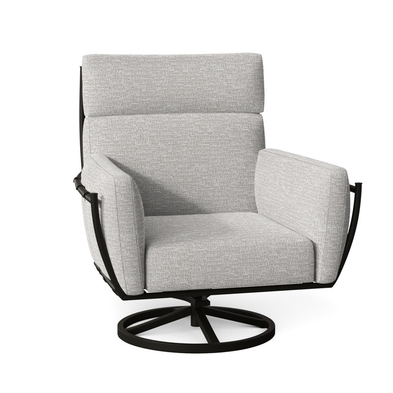 Chaise berçante pivotante en aluminium Majorca, Pas de soudure, Caramel tweed