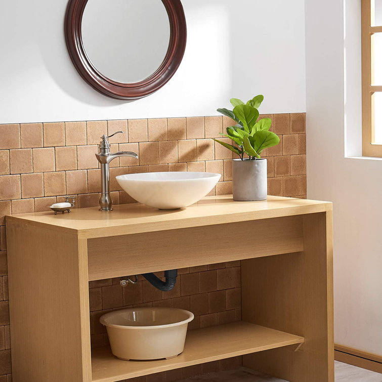 Single Handle Single Hole Waterfall Bathroom Vessel Sink Faucet with Pop-Up Drain Assembly Kit and Supply Lines
