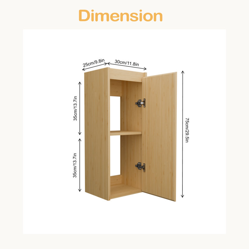 Bamboo Side Pressing Process Large Capacity Wall Cabinet