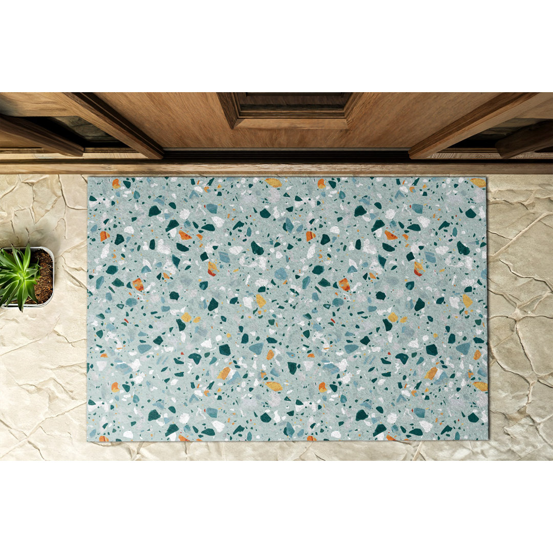 Terrazzo B39 x L59 cm Rutschfeste Türmatte für draußen