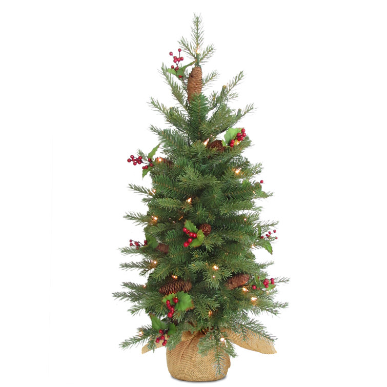 Nordic Spruce 3' Green Artificial Christmas Tree with 100 Clear/White Lights