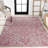 Truman Bohemian Medallion Textured Weave Light Gray/Fuchsia Indoor/Outdoor Rug-1252765778