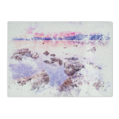 Tempered Glass Sunset over Lake Tahoe Chopping Board