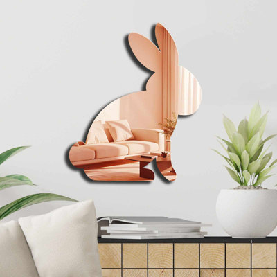 Miroir décoratif élégant, or rose, 16,1 po x 19,7 po | 100% PLEXIGLASS (épaisseur: 0,04 pouce) et 100% EVA (épaisseur: 0,4 pouce) | Bandes double face, parfaites pour les décorations de Pâques | Décoration élégante pour la maison et le bureau