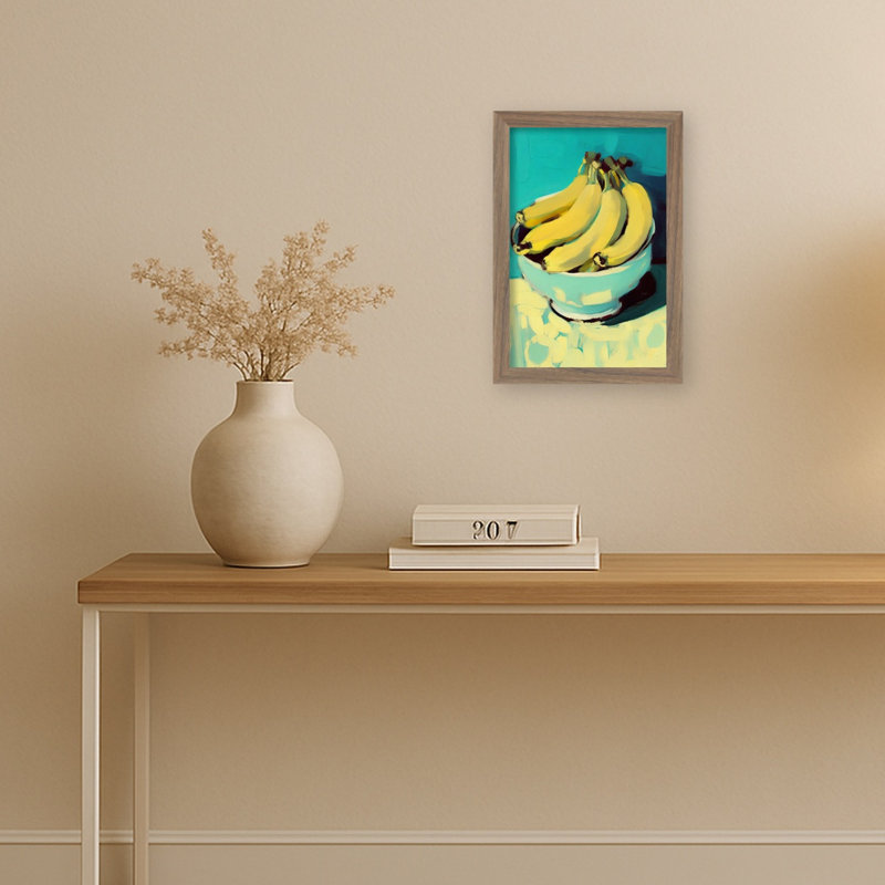 «Bowl of Bananas» par Treechild, reproduction d'art sur toile encadrée, 9x13