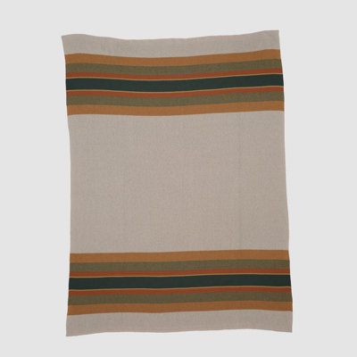 Cotton Sustainable Knit Throw Blanket | Holiday Gift - Lodge Stripe