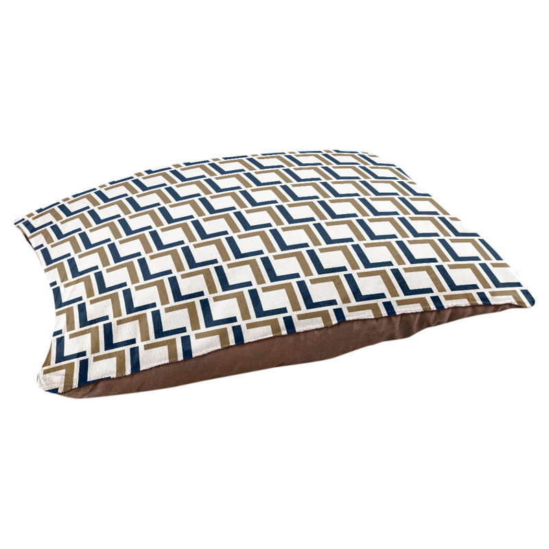 Coussin pour chien Brossard, Très grand (l 40 po x P 50 po x H 6 po), Bleu millénaire / or nouveau siècle