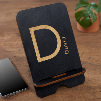 Accessoire de support pour téléphone initial en bois personnalisé