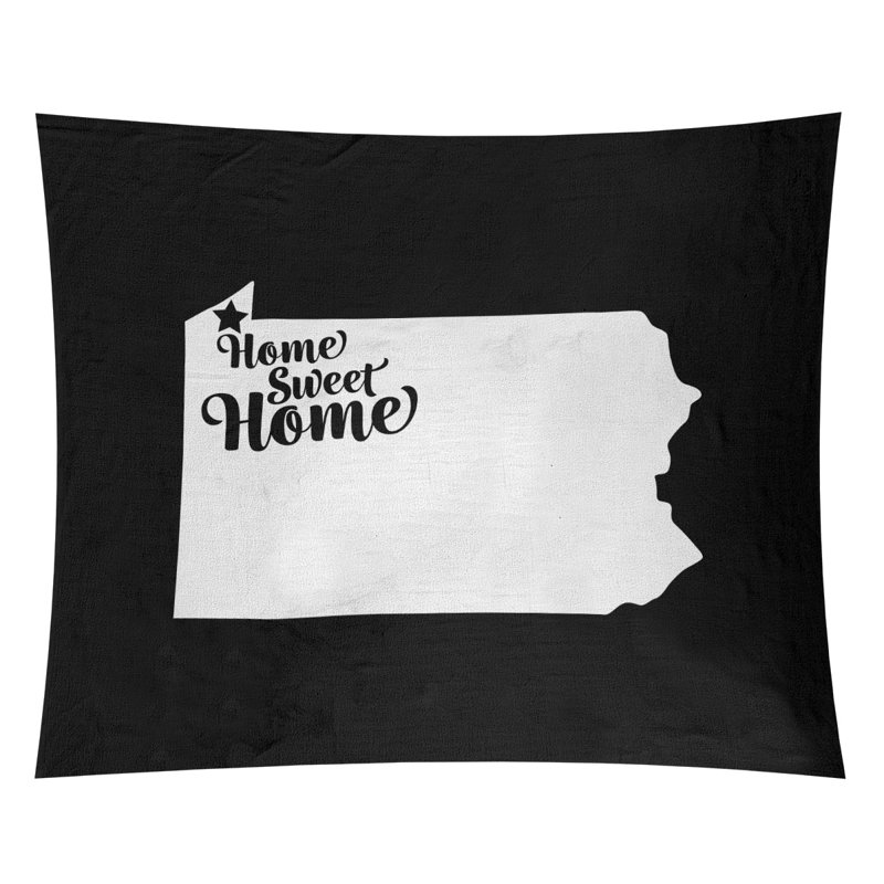 Tapisserie Home Sweet Erie, H 88 po x l 104 po, Noir