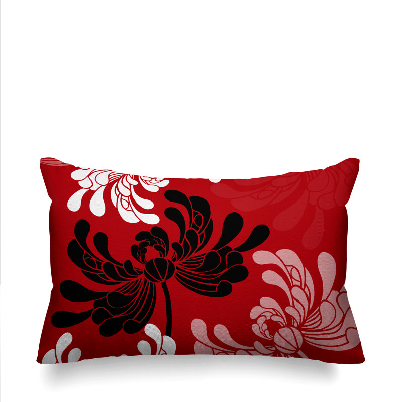 Coussin décoratif intérieur / extérieur Marilyn, 14 po x 20 po, Rouge, Rectangle