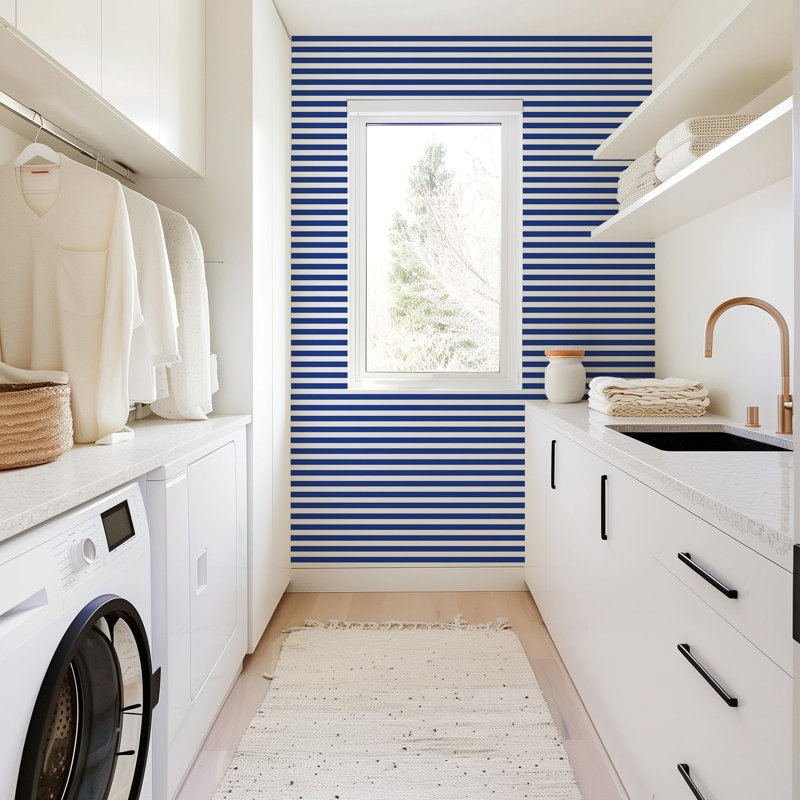 Rouleau de papier peint mat 10 pi x l 24 po Mme Paranjape, Bleu Yves, Non collé, Faux Grasscloth