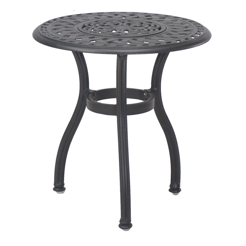 Anhar 3-Piece Patio Conversation Set with Cushions and 24'' Round Ice Bucket End Table, Antique Bronze