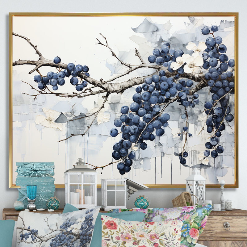 Impression sur toile Minimalisme Vineyard Dreamscape II, Cadre flottant doré, H 12 po x l 20 po x P 1 po