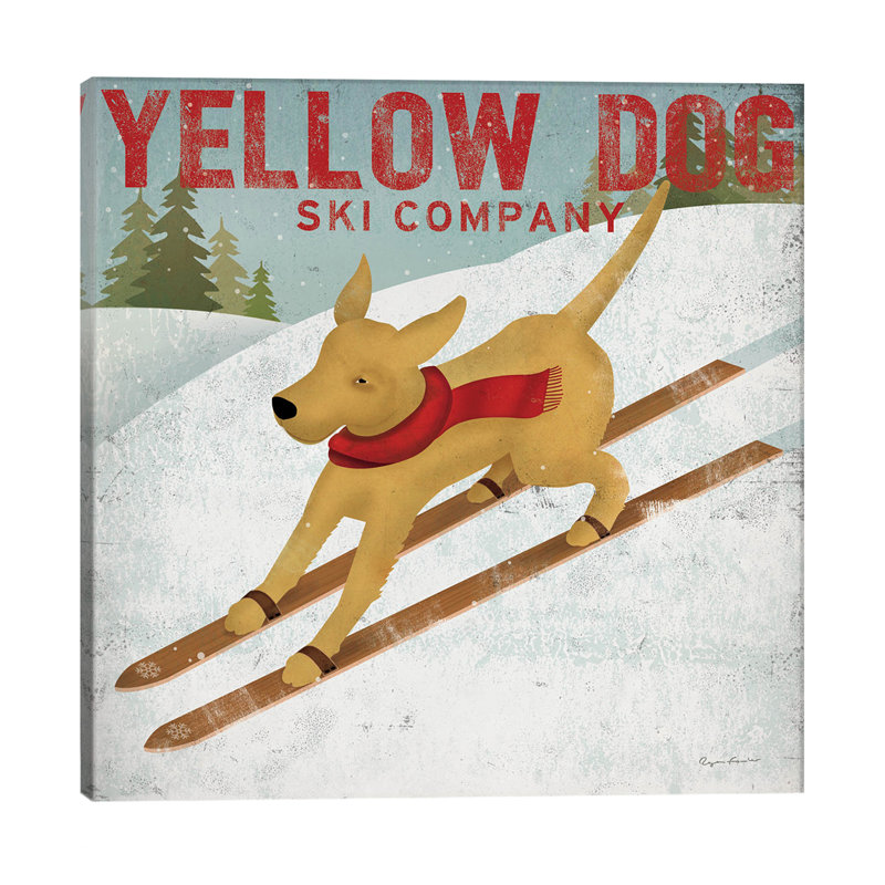 Yellow Dog Ski Co. by Ryan Fowler - Print on Canvas, 66.04 cm H x 66.04 cm W x 1.91 cm D, Wrapped Canvas