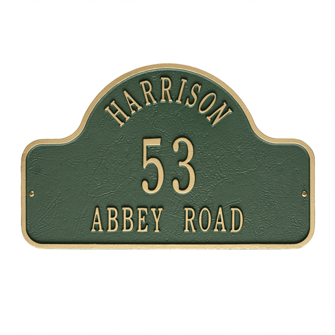 Lexy 3-Line Wall Address Plaque Old Century Forge Background 