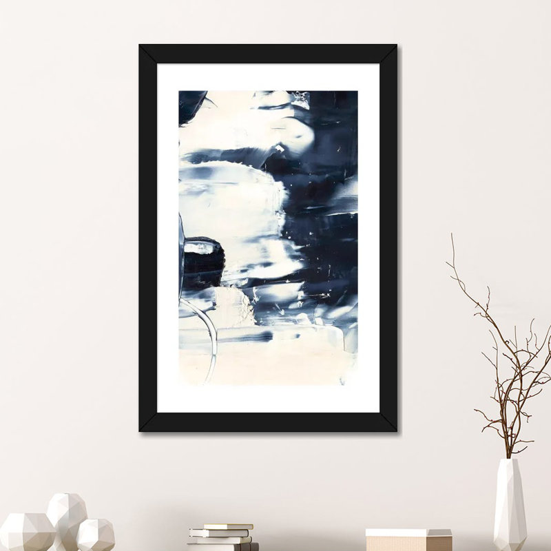 «Wave Rider II» par Ethan Harper - reproduction d'art, H 24 po x l 16 po x P 1 po, Papier encadré noir, Blanc