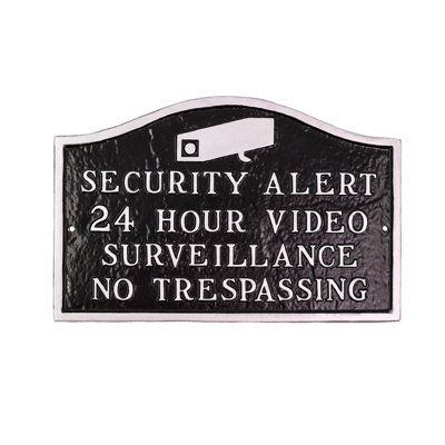 Security Alert Standard Soft Arch Statement Plaque - Black/Silver