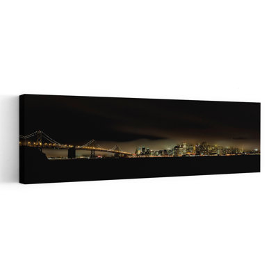 San Francisco Night Glow by C.S. Tjandra - Wrapped Canvas Panoramic Print